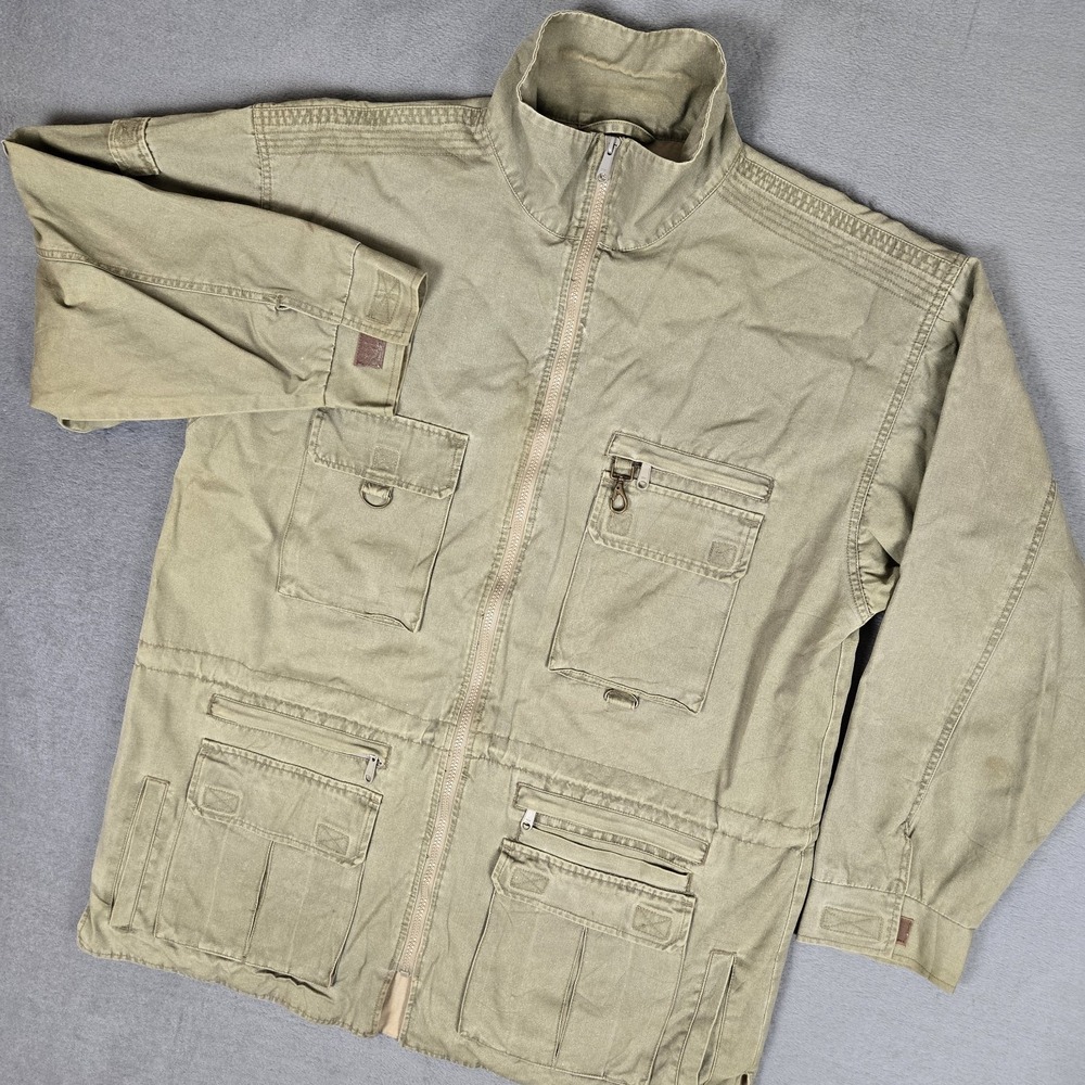 VTG Orvis Jacket Mens XL Olive Green Utility Barn Chore Coat Hunting Fishing